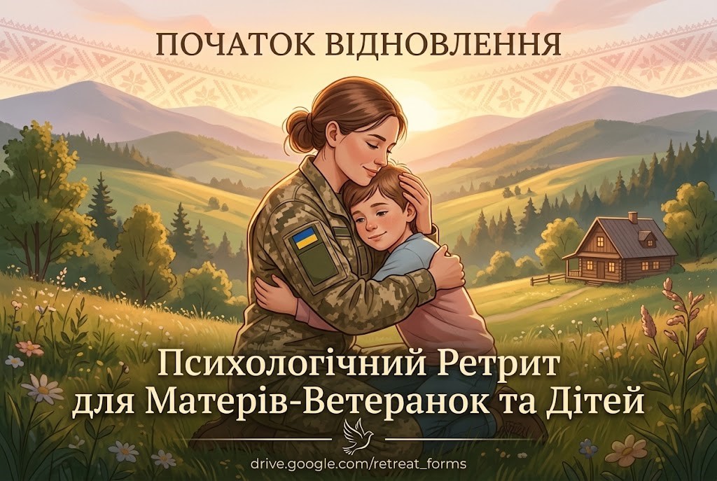 БЕЗКОШТОВНИЙ РЕТРИТ ПСИХОЛОГІЧНОЇ ПІДТРИМКИ ДЛЯ МАТЕРІВ-ВЕТЕРАНОК ТА ВІЙСЬКОВОСЛУЖБОВИЦЬ