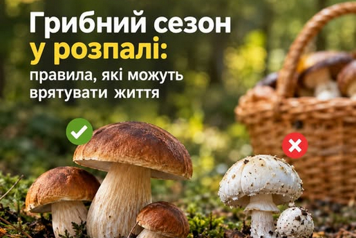 ГРИБНИЙ СЕЗОН У РОЗПАЛІ: ПРАВИЛА, ЯКІ МОЖУТЬ ВРЯТУВАТИ ЖИТТЯ